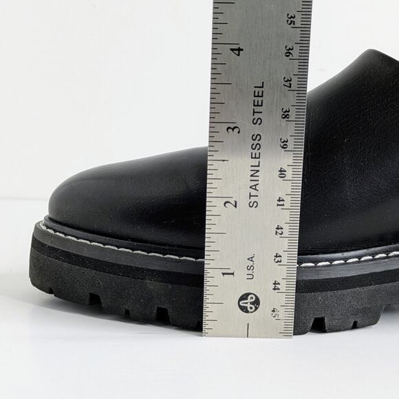 Jenni Kayne Lug Sole Mules 38 Black Leather Minimalist Quiet Luxury Chic - Picture 15 of 16